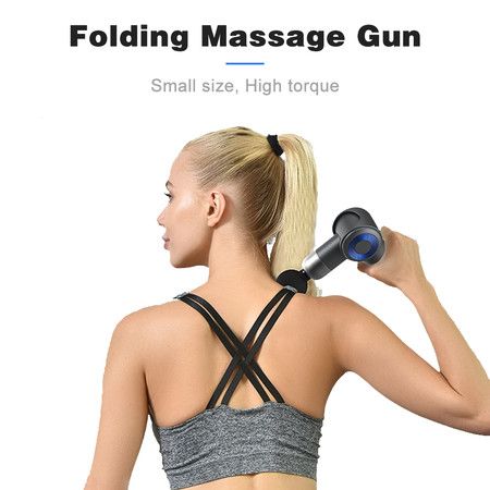 Mini Folding Massage Fascia Gun Deep Tissue relief 6 attachments