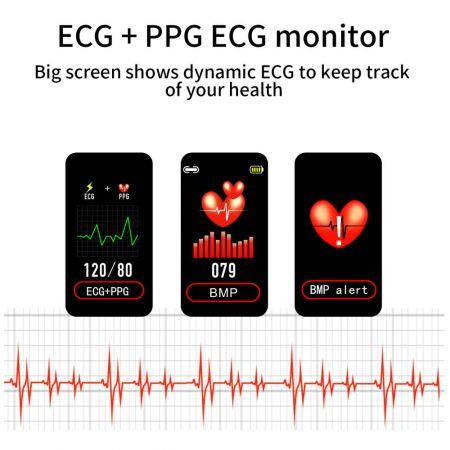 Smart Watch Body Temperature ECG PPG Heart Rate Blood Pressure Oxygen Fitness Tracker Col. Dark Blue