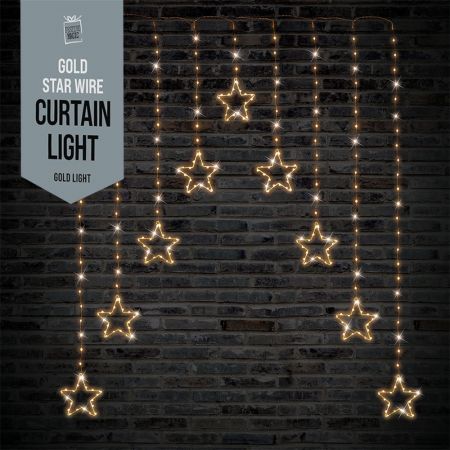 Stockholm Christmas Lights 307 LEDs Curtain Star Warm White Outdoor Garden Decoration