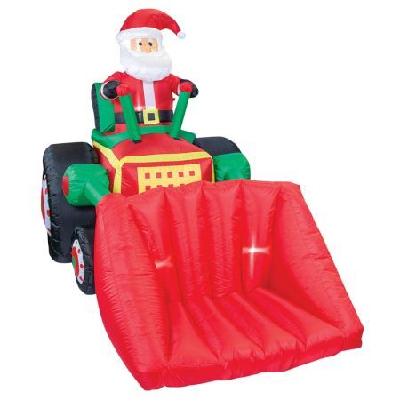 Stockholm Christmas Lights 2.15x1.5M Inflatable Santa Claus Driving Bulldozer Xmas Outdoor