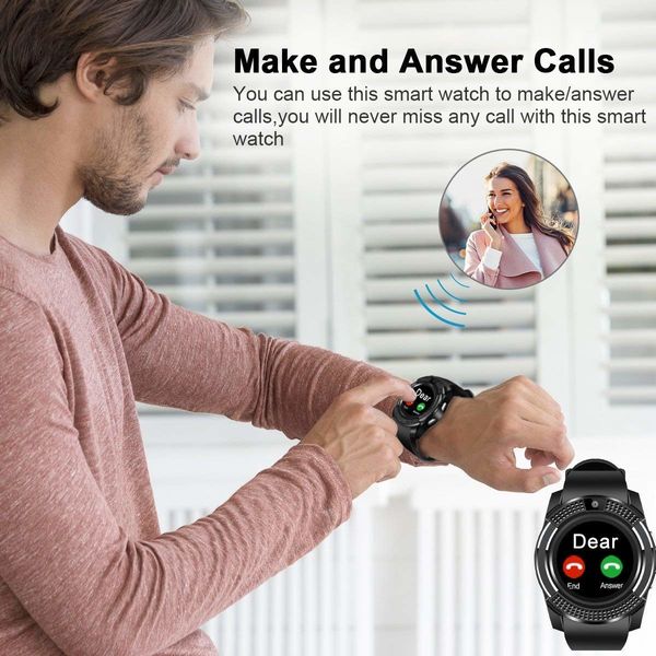 Touch Screen Bluetooth Smart Watch Wrist Phone Watch with SIM Card Slot & Camera smart Watch