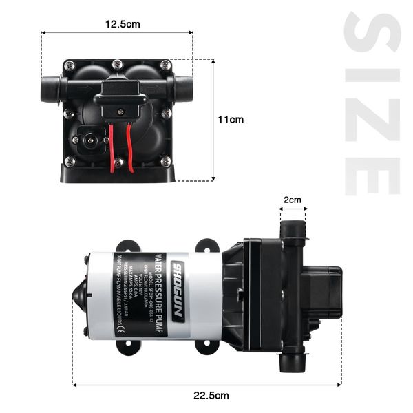 12V DC 55PSI 18L/min Pressure Diaphragm Water Pump for Caravan RV Boat Marine