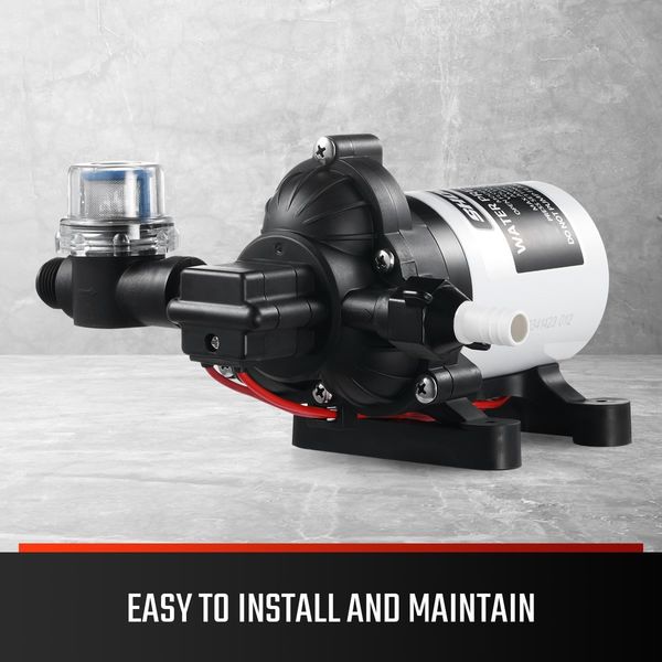 12V 3-Chamber Diaphragm Water Pressure Pump 12.5L/min Self-priming Caravan Trailer Boat