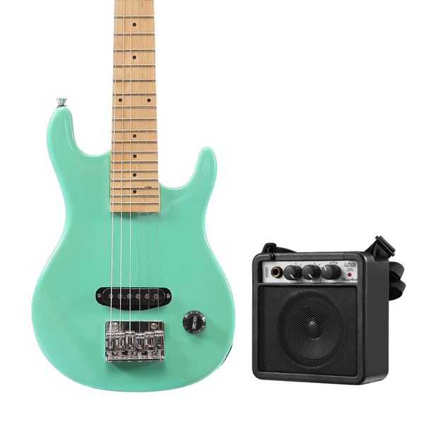 Melodic 30 Inch Children Kids Electric Musical Instrument Guitar w/ 5W Amp Picks Gig Bag Green 