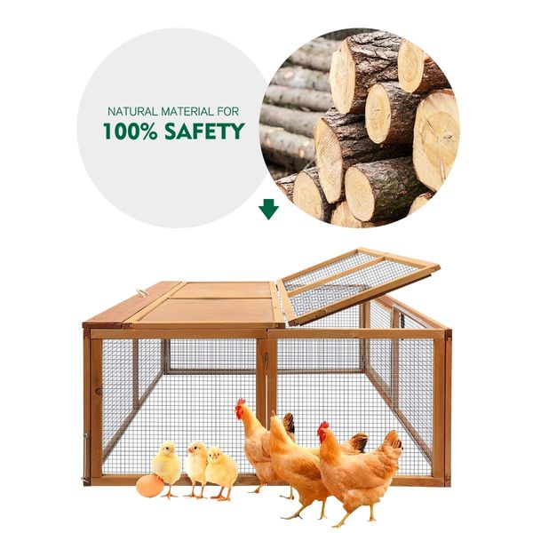 Chicken Coop Run Wood  House Cat Dog Pen Shelter Bird Enclosure Rabbit Hutch Hen Bunny Duck Cage  Foldable