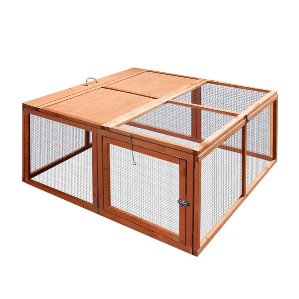 Chicken Coop Run Wood  House Cat Dog Pen Shelter Bird Enclosure Rabbit Hutch Hen Bunny Duck Cage  Foldable