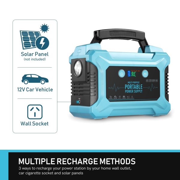 Portable Generator Power Station Solar Lithium Battery 84300mAh