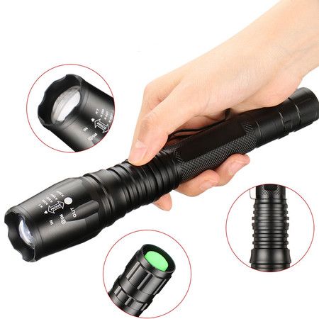 Rechargeable Led Flashlight Waterproof Zoomable Bright Flashlight for Outdoor