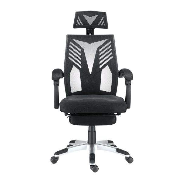 Executive High Back Mesh Office Computer Chair with Retractable Footrest