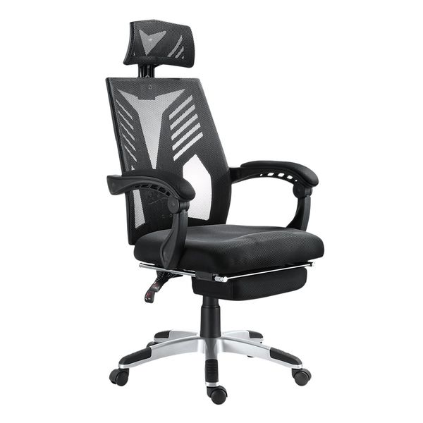 Executive High Back Mesh Office Computer Chair with Retractable Footrest