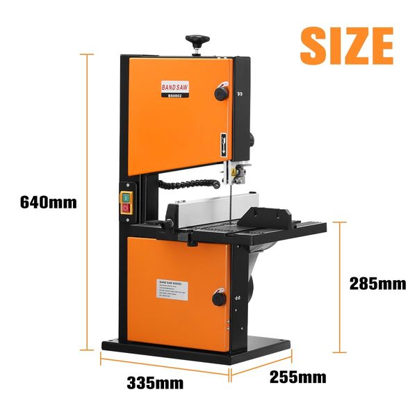 350W Bandsaw Wood Cutting Band Saw Blades Vertical Table Portable w/ LED Work Light