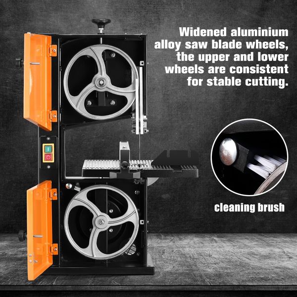 350W Bandsaw Wood Cutting Band Saw Blades Vertical Table Portable w/ LED Work Light