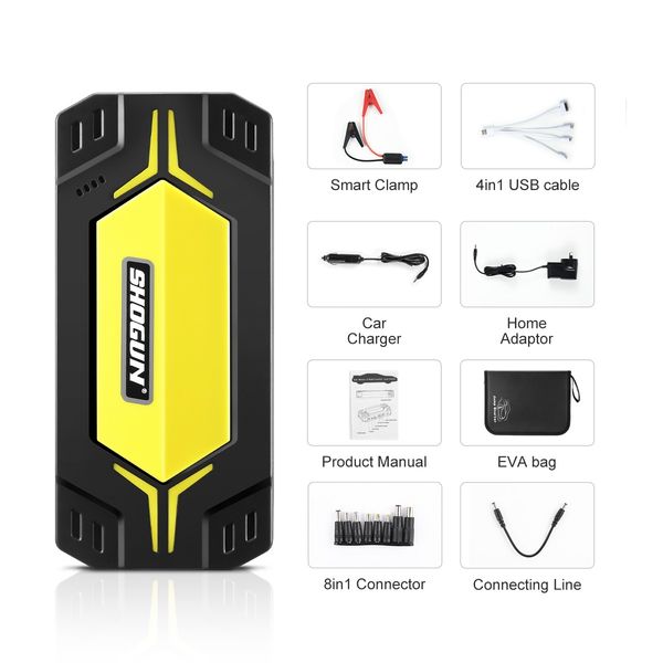 12V Car Jump Starter 2000A Peak Portable Lithium Battery Charger