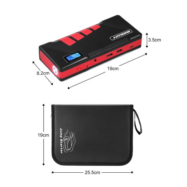 2000AMP Portable Jump Starter Car Battery Charger 12V with LCD Screen