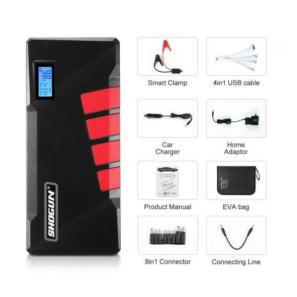 2000AMP Portable Jump Starter Car Battery Charger 12V with LCD Screen