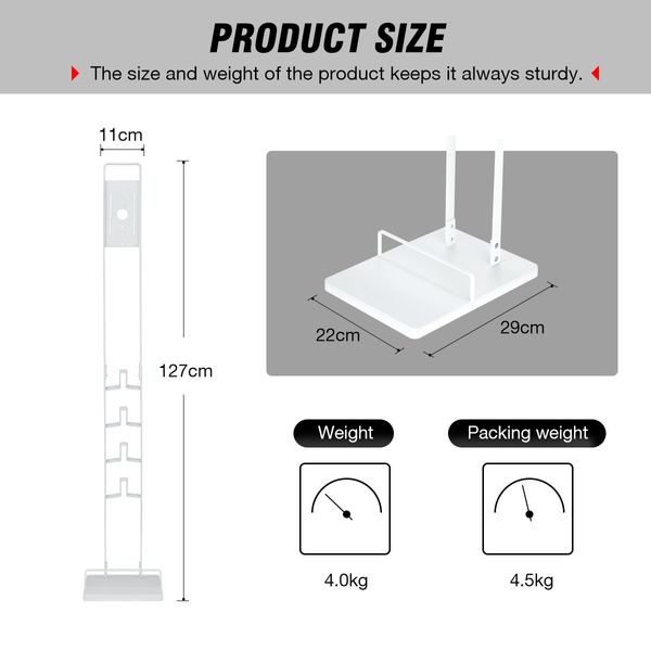 Freestanding Dyson Cordless Vacuum Cleaner Metal Stand Rack Hook V6 V7 V8 V10 V11 V12 V15 White