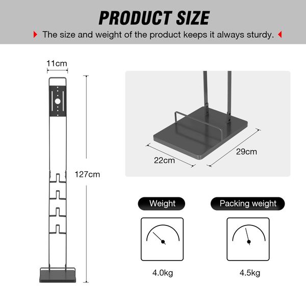 Freestanding Dyson Cordless Vacuum Cleaner Metal Stand Rack Hook V6 V7 V8 V10 V11 V12 V15 Grey