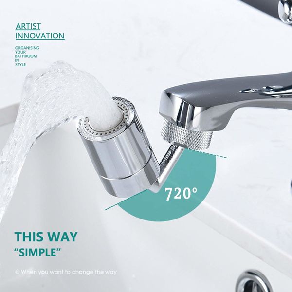 720 degree Rotatable  Universal Splash Filter Faucet, Anti-Splash,  4-Layer Net Filter, Double O-Ring  Leakproof