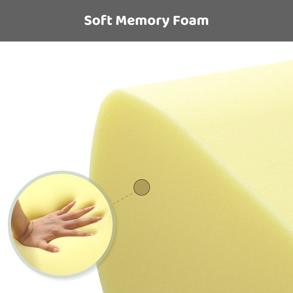 3 Pcs Memory Foam Wedge Pillow Set Bed Pillow Headrest Leg Elevation Bamboo Cover