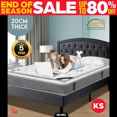 ROYAL SLEEP KING SINGLE Mattress Bed Resilience Foam Bonnell Spring Medium Firm 20cm