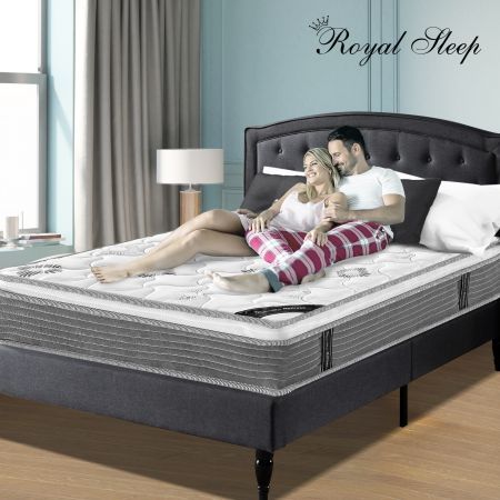 ROYAL SLEEP QUEEN Mattress Bed Resilience Foam Bonnell Spring Medium Firm 20cm