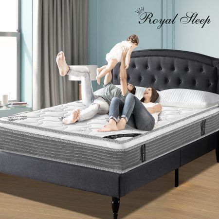 ROYAL SLEEP KING Mattress Bed Resilience Foam Bonnell Spring Medium Firm 20cm