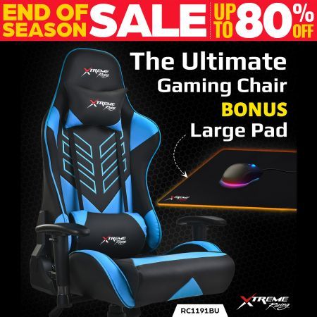 Xtreme Gaming Racing Office Chair PU Leather Computer Executive Ergonomic Seat B