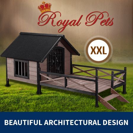 Royal Pets Dog Kennel Timber House Waterproof Wooden with Window Patio