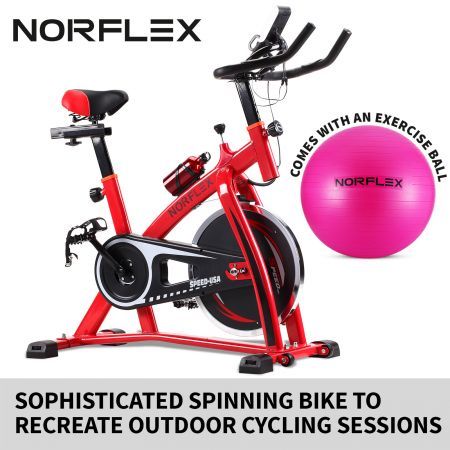 Norflex Spin Bike Exercise Ball Flywheel Fitness Commercial Home Workout Gym R