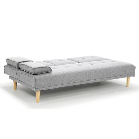 Sarantino Linen Fabric Sofa Bed Lounge - Light Grey