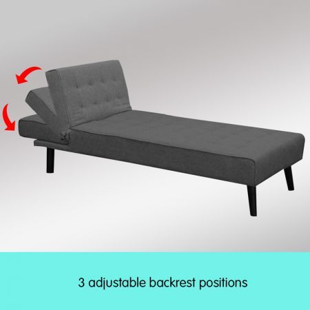 Sarantino 3-Seater Corner Sofa Bed Lounge Chaise Couch - Dark Grey