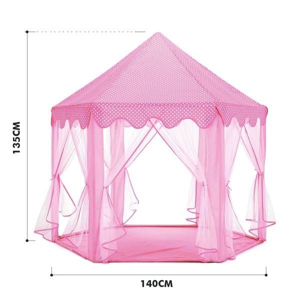 Kids Princess Castle Play Tent Hexagonal Play House Outdoor Indoor Playhouse Pink 