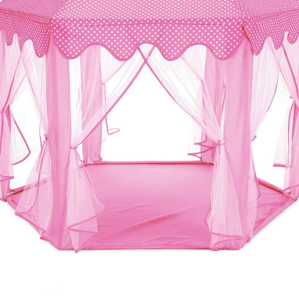 Kids Princess Castle Play Tent Hexagonal Play House Outdoor Indoor Playhouse Pink 