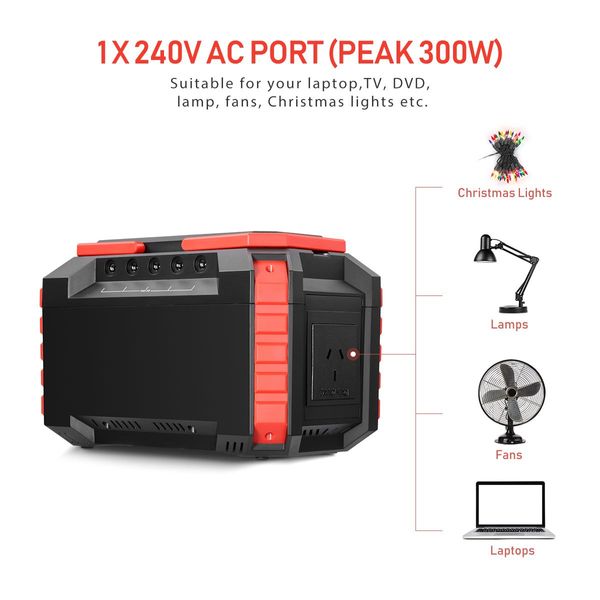 81600mAh 300W Portable Generator Power Station Solar Battery Charger