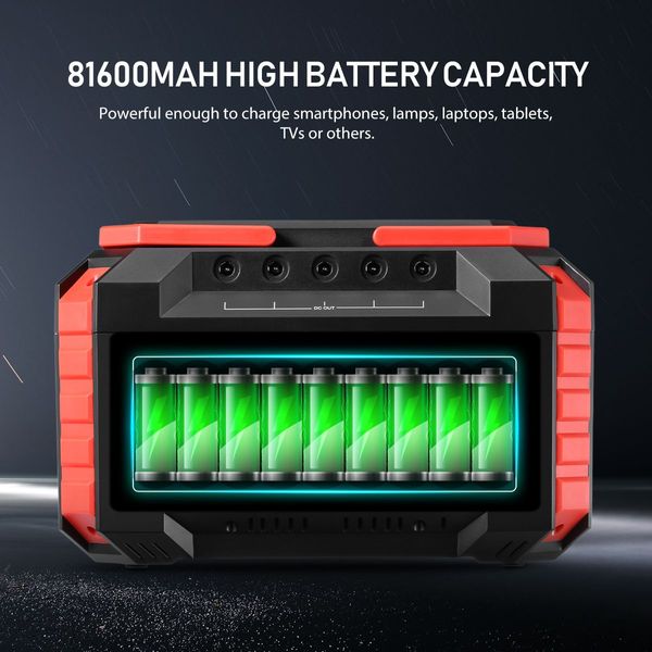 81600mAh 300W Portable Generator Power Station Solar Battery Charger