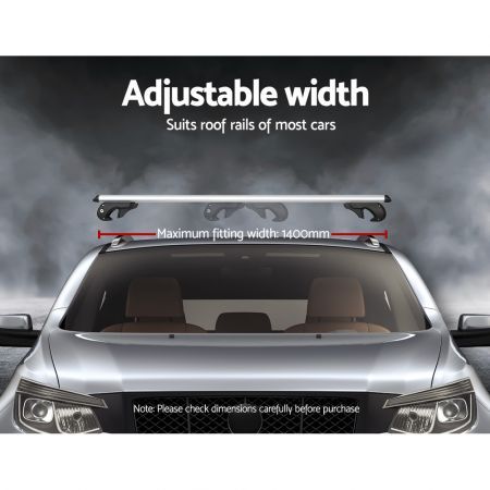 Universal Car Roof Racks Pod Cross Bars Aluminium Adjustable 123cm Sliver