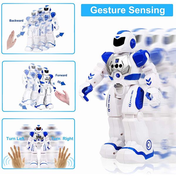 Rc Remote Control Robot Smart Action Toy for Kids Infra-Red Transmitter Allows Gesture