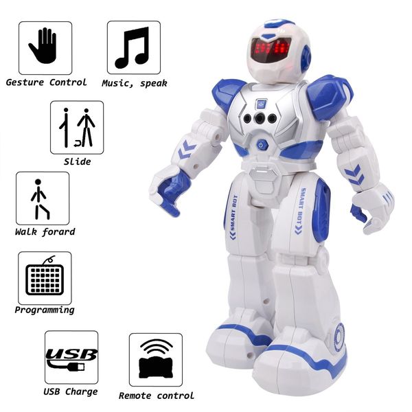 Rc Remote Control Robot Smart Action Toy for Kids Infra-Red Transmitter Allows Gesture