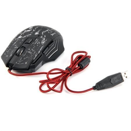 A874 7 Buttons USB Wired Gaming Mouse 1000 / 1600 / 2400 / 3200DPI with LED