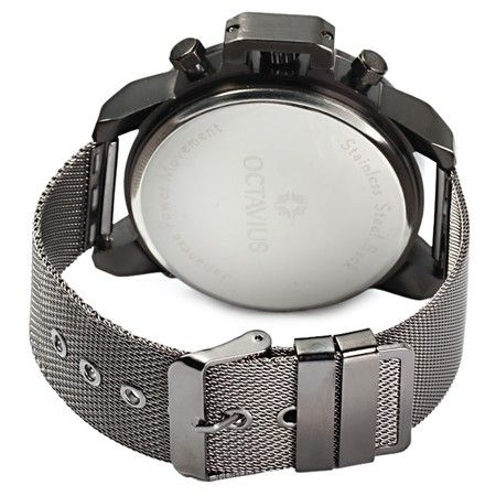 OCTAVIUS Male Quartz Watch Double Movt with Steel Net Band