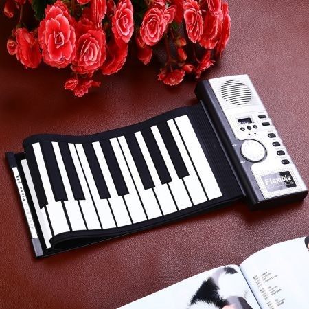 Flexible 61 Keys Soft Portable Electric Digital Roll-up Keyboard Piano