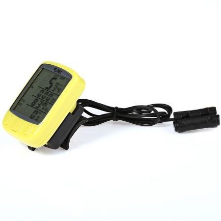 SunDing SD - 563B Outdoor Multifunction Water Resistant Cycling Odometer Speedometer LCD Green Backlight