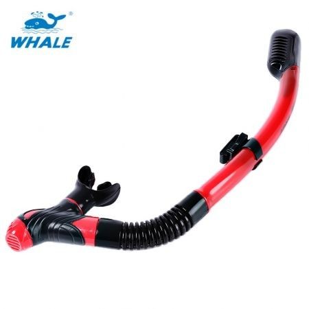 WHALE Snorkeling Scuba Diving Dry Snorkel with Silicone Mouthpiece Purge Valve