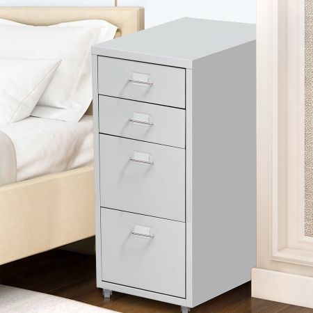 4 Tiers Steel Orgainer Metal File Cabinet With Drawers Office Furniture White