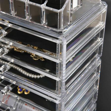 10 Drawers Cosmetic Makeup Organizer Storage Jewellery Box Clear Acrylic