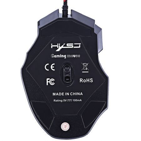 HXSJ H100 3200DPI Wired Optical Game Mouse with Exchanged Mode Breathing Light