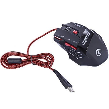 HXSJ H100 3200DPI Wired Optical Game Mouse with Exchanged Mode Breathing Light