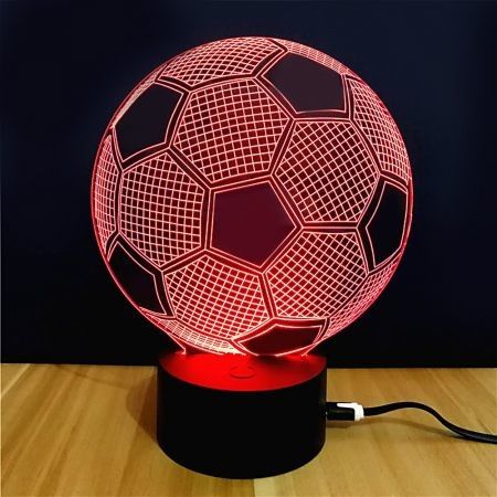 3D Colorful Football Model Touch Switch LED Table Lamp