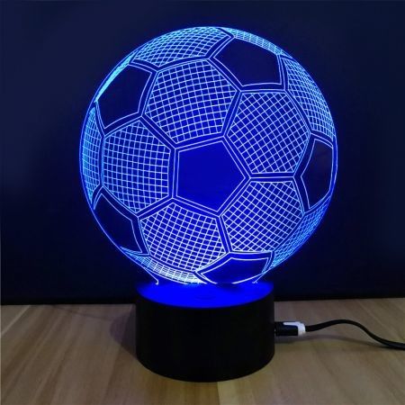 3D Colorful Football Model Touch Switch LED Table Lamp