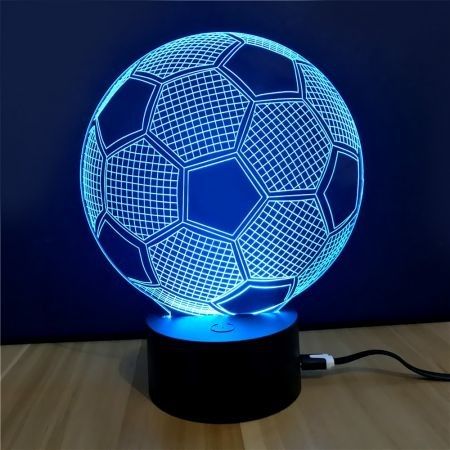 3D Colorful Football Model Touch Switch LED Table Lamp